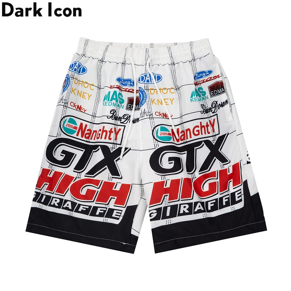 

Dark Icon Plaid Elastic Waist Men's Shorts Summer Holiday Beach Shorts Men