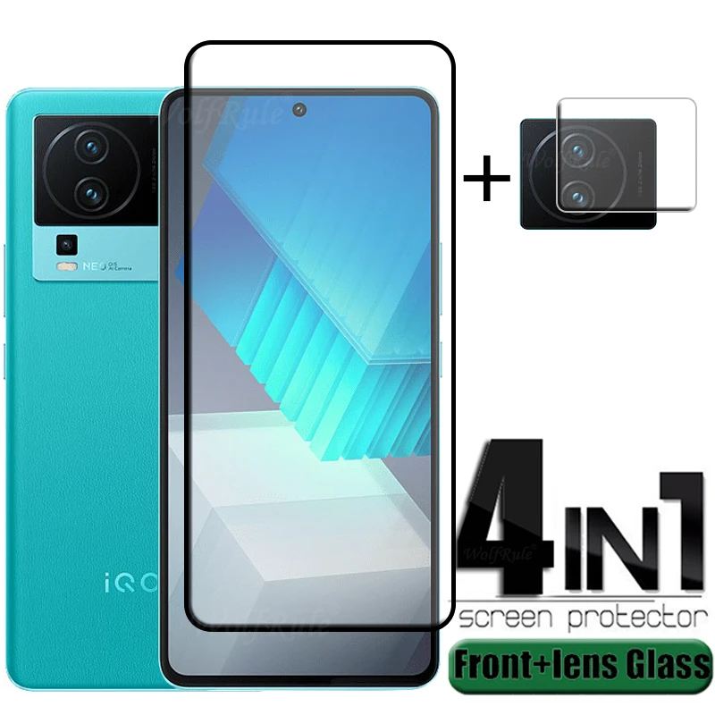 

4-in-1 For iQOO Neo 7 Glass For iQOO Neo 7 Full Cover Tempered Glass Full Cover Screen Protector For Vivo iQOO Neo 7 Lens Glass