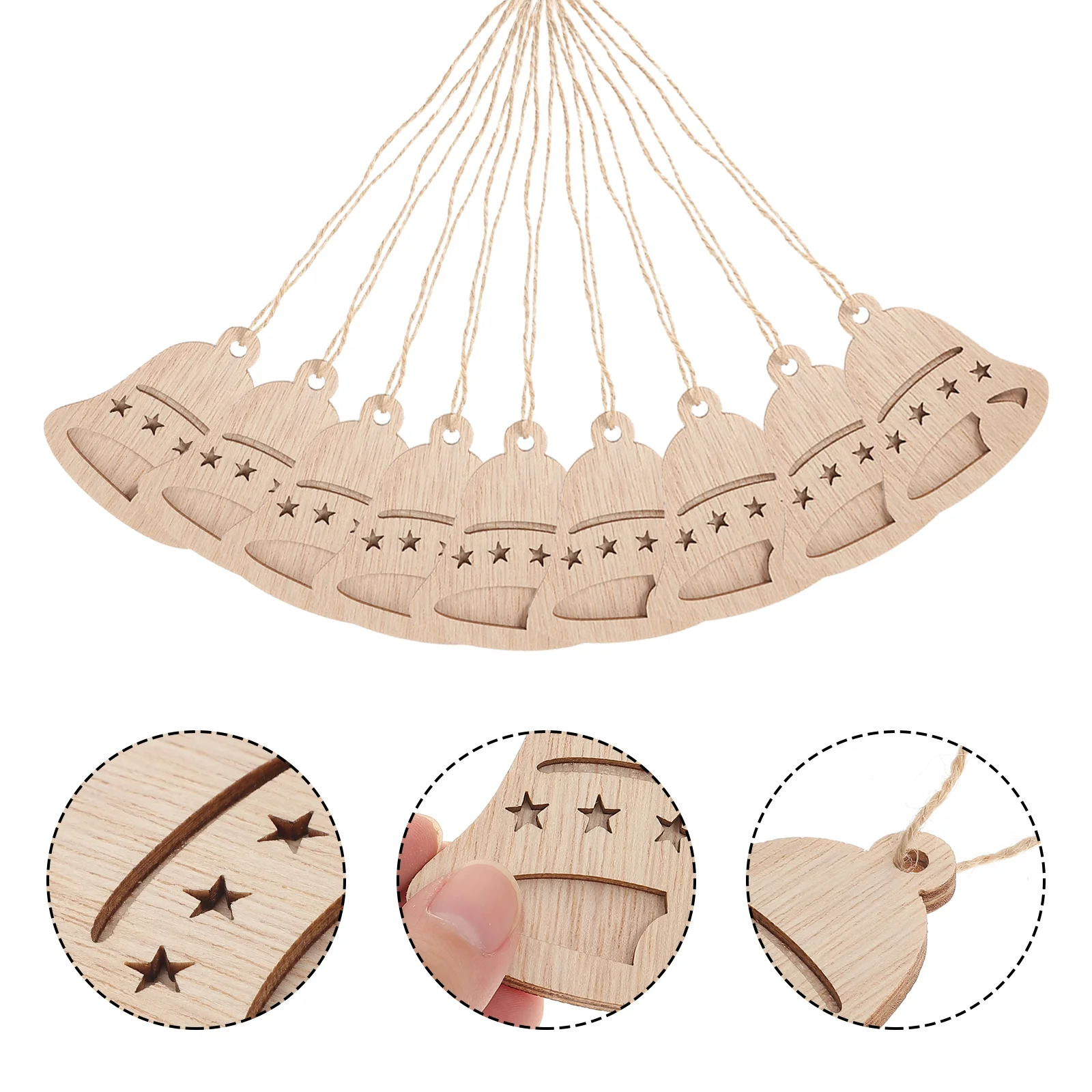 

10pcs Blank Hand Painting Pendant Decorative Xmas Ornament Dual Layers Slice