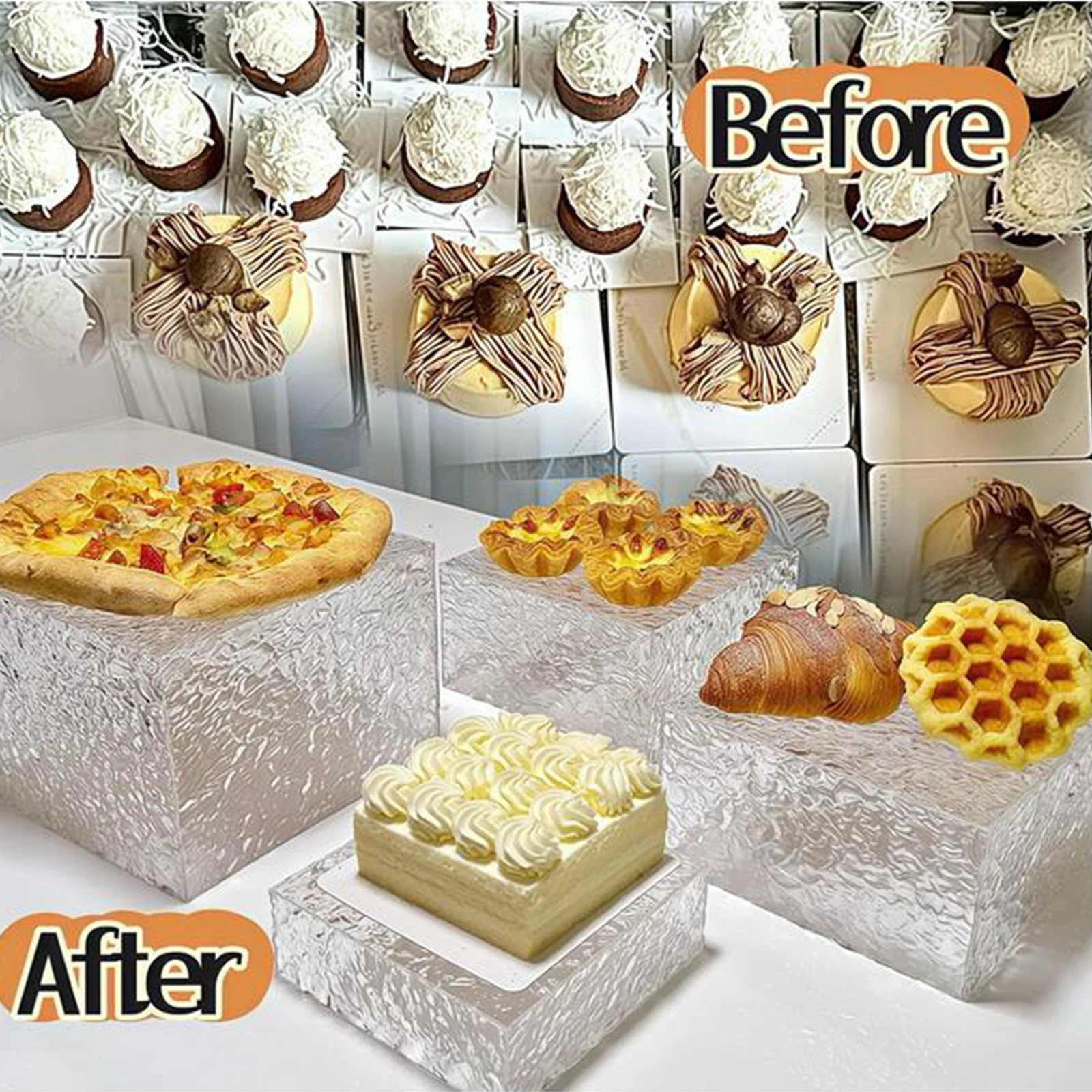 Акриловый дисплей подставка для еды стола с полыми нитями буфета экшн-фигурки