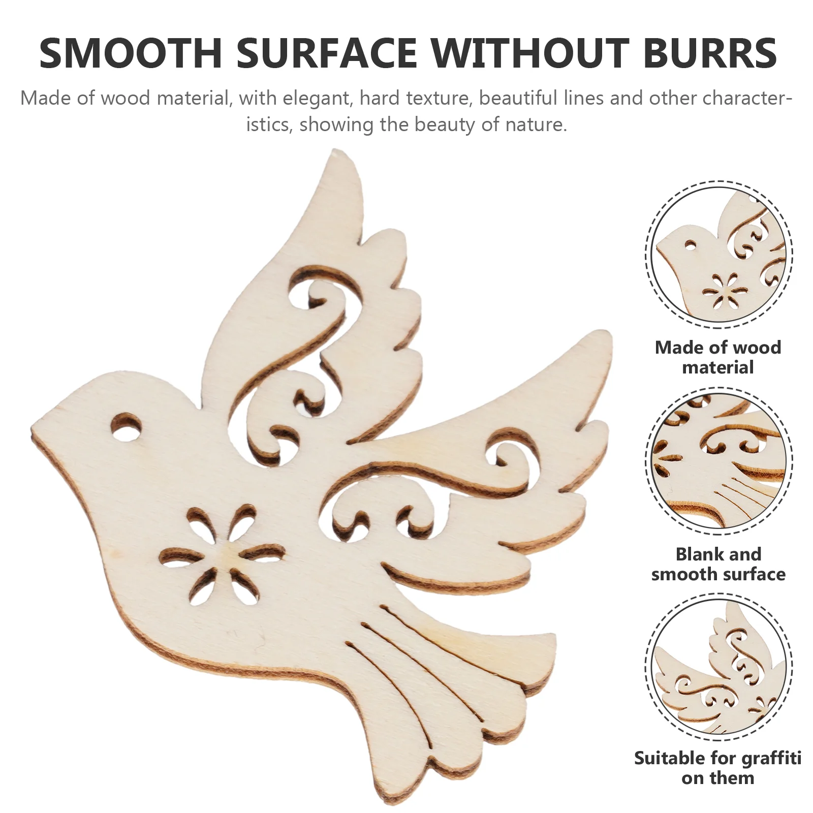 50 шт. аксессуары для голубя мира деревянные ломтики незавершенные пустые бирки