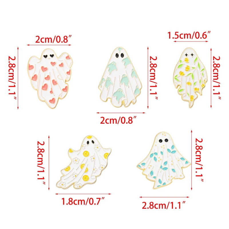 Cute Friends Pin Ghost Brooch Halloween Spooky Alloy Backpack Accessories Gift for Children |