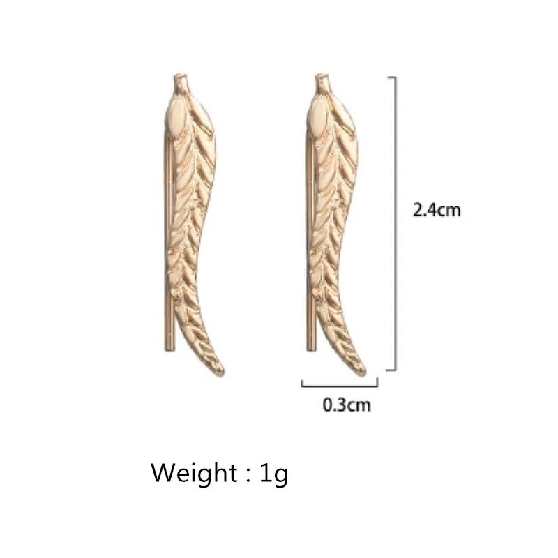 2022 Fake Piercing 1 Pair Gold Clip Earrings Earring Wholesale Price Fashion Jewelry Leaf Stud Korea for Women |