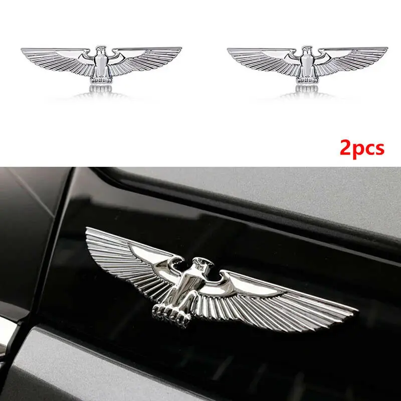 

2Pcs 3D Animal Car Decoration Metal Eagle Hawk Adhesive Car Badge Emblem Sticker for Universal Cars Moto Bike