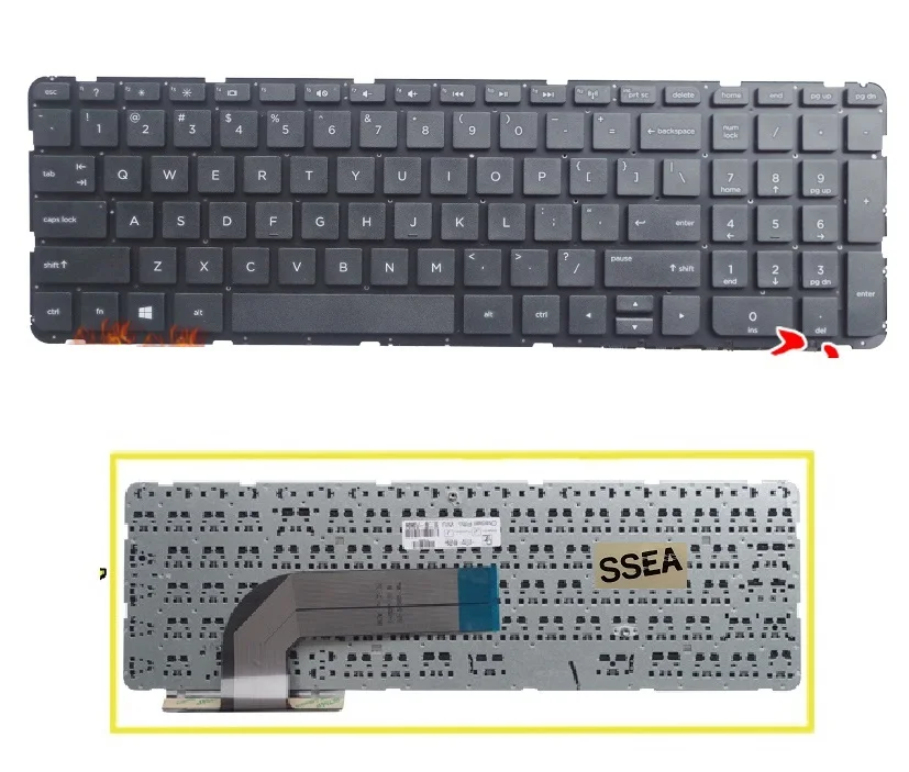 

NEW US English keyboard For HP Pavilion 17 17E 17-e000 17z-e000 17-e100 17-e014nr 17-e016dx 17-e017dx R68 Keyboard NO Frame