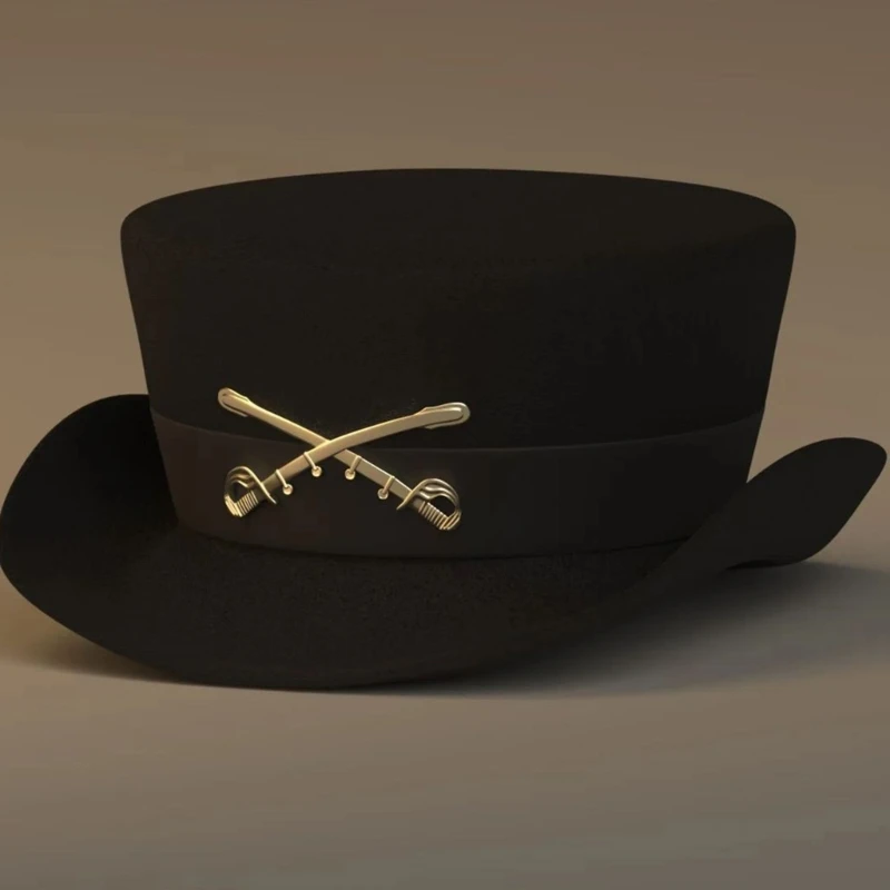 Винтажный цилиндр Fedora в викторианском стиле черный с короткими полями шляпа