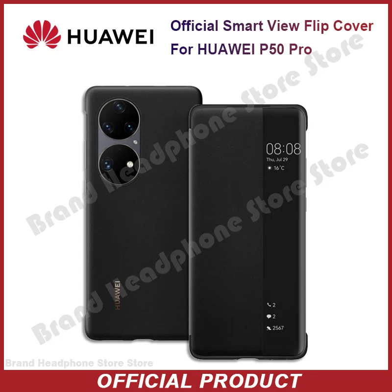

Оригинальный чехол-книжка для HUAWEI P50 Pro Smart View, деловой чехол для смартфона, кожаный чехол с защитой от падения