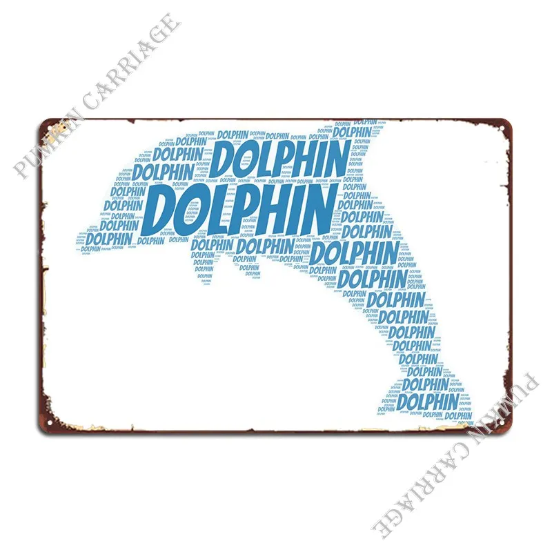 

Металлический плакат с изображением дельфина слов облака ржавого кинотеатра