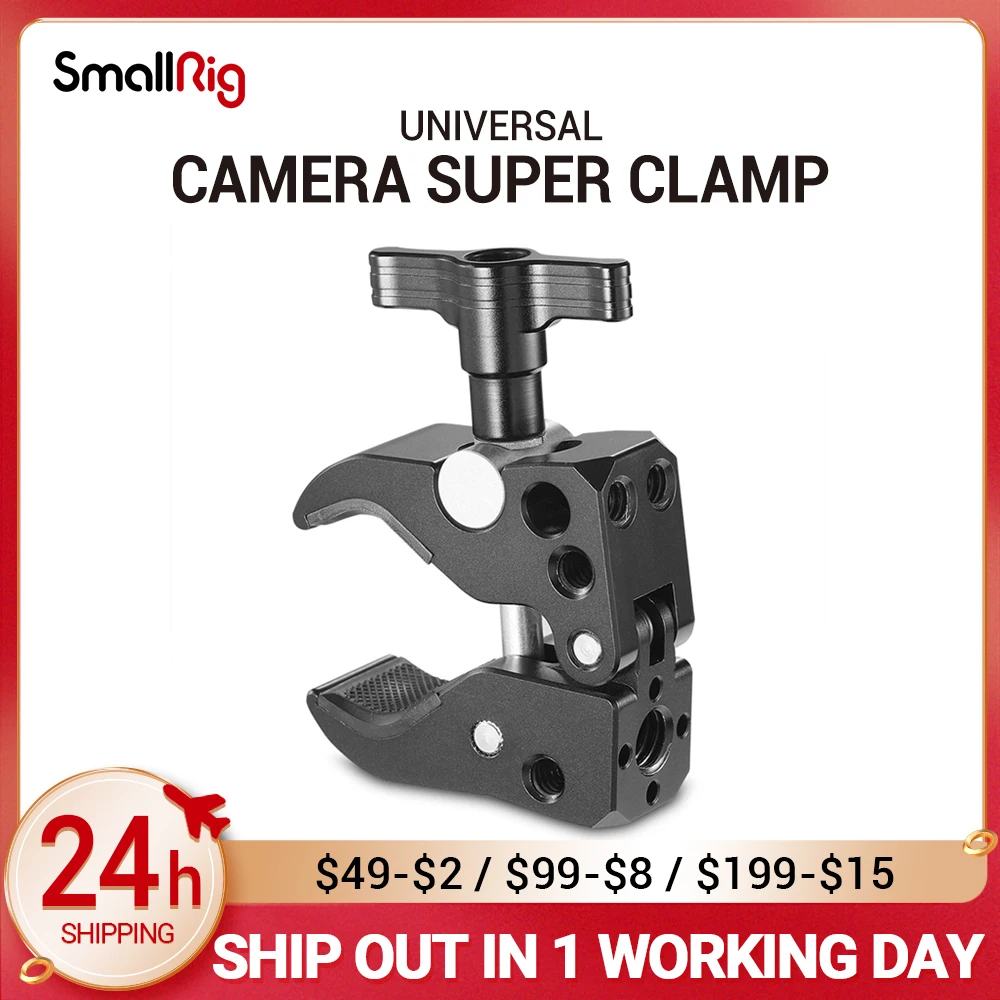 

SmallRig Camera Clip Quick Release Camera Rig Super Clamp W/ 1/4 Thread Arri Locating Holes Fr Magic Arm Tripod DIY Options 2220