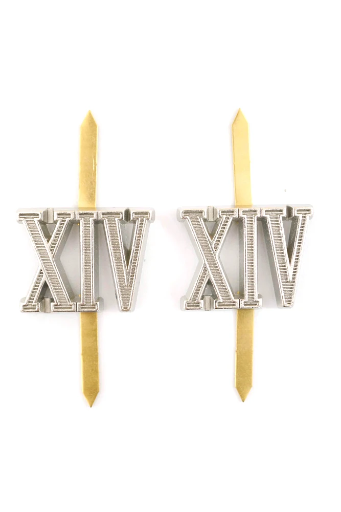 

WWII German Shoulder Boards cyphers Silver XIV Motorized infantry Div. 18mm 2pcs