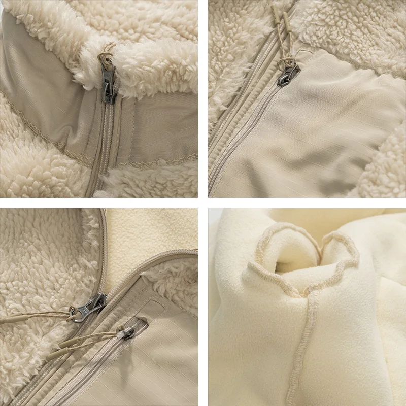 Ветрозащитное пальто из искусственного кашемира Мужская Флисовая Куртка на