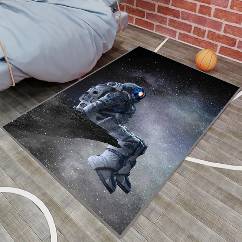 

Funny Space Sad Astronaut Dream Spaceship Floor Rug Doormat Square Carpet Room Bedroom Kitchen Living Room Non-slip Mat Gift