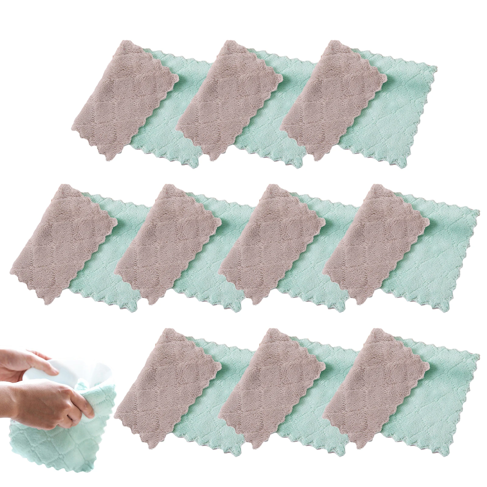 

Kitchen Dishcloths Soft Reusable Dish Towels Set Of 10 Super Absorbent Fast Drying Dishcloths For Kitchen Counters & Washing