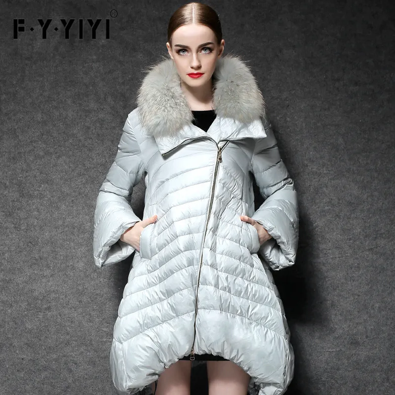 New Loose White Duck Down Jacket Women Long Coat Winter Outwear