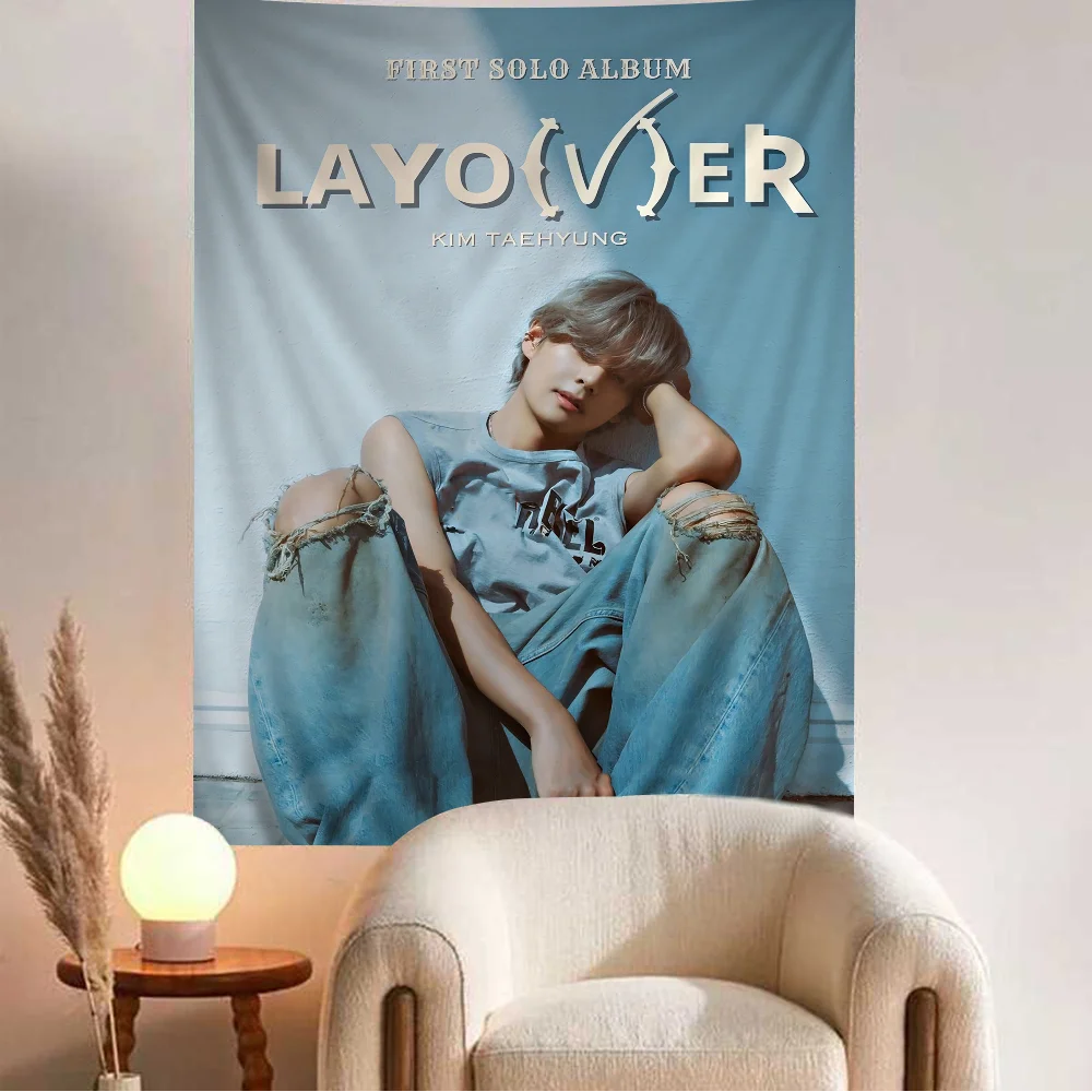 Певица Kpop K-Kim T-Tae H-Hyung V Слойка Аниме Гобелен Дешевые Хиппи Настенные Гобелены