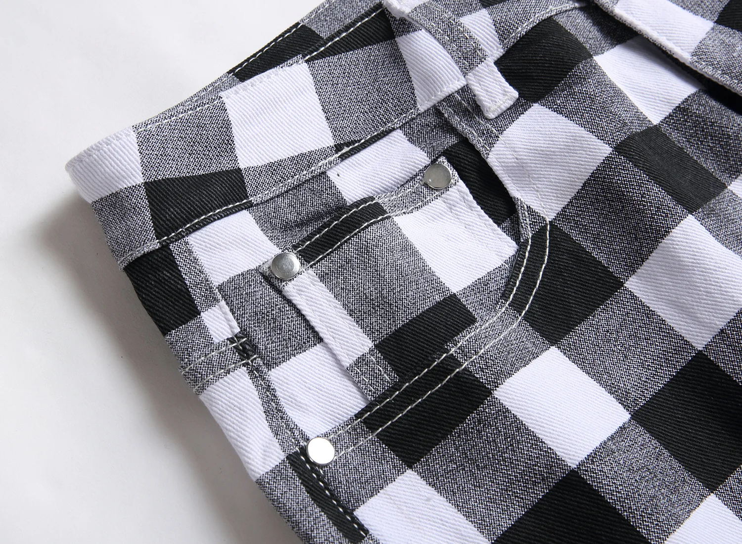 Fashionable Black White Men's Denim Pants Male Spring Autumn Europe America High-quality Casual Pencil Pants 2023 New