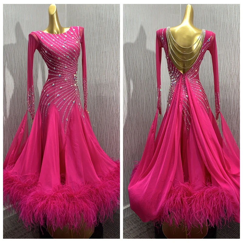 Женское современное платье для бальных танцев вальса Танго костюм с длинным