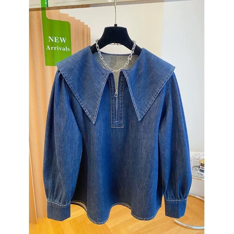 Весна и осень 2024 повседневная художественная джинсовая верхняя одежда больших