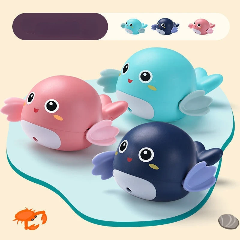 

Baby Clockwork Dabbling Water Fun Toy Swimming Pool Bathing Cartoon Turtle Dolphin Pacify Toys Kids Parent-child Interactive Toy