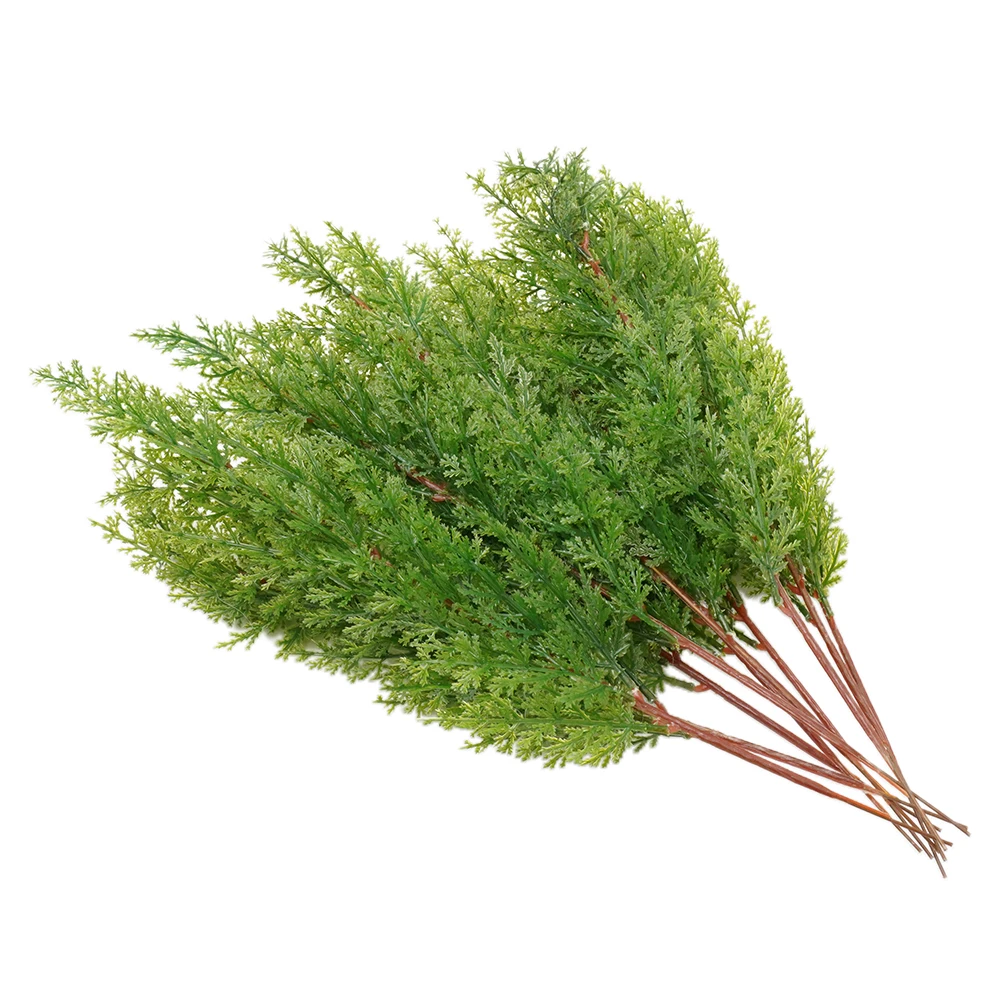 

Artificial Pine Cypress Leaves Branch Plastic Plants Garden Home Outdoor Decoration Simulation Micro Landscape Home Decoration