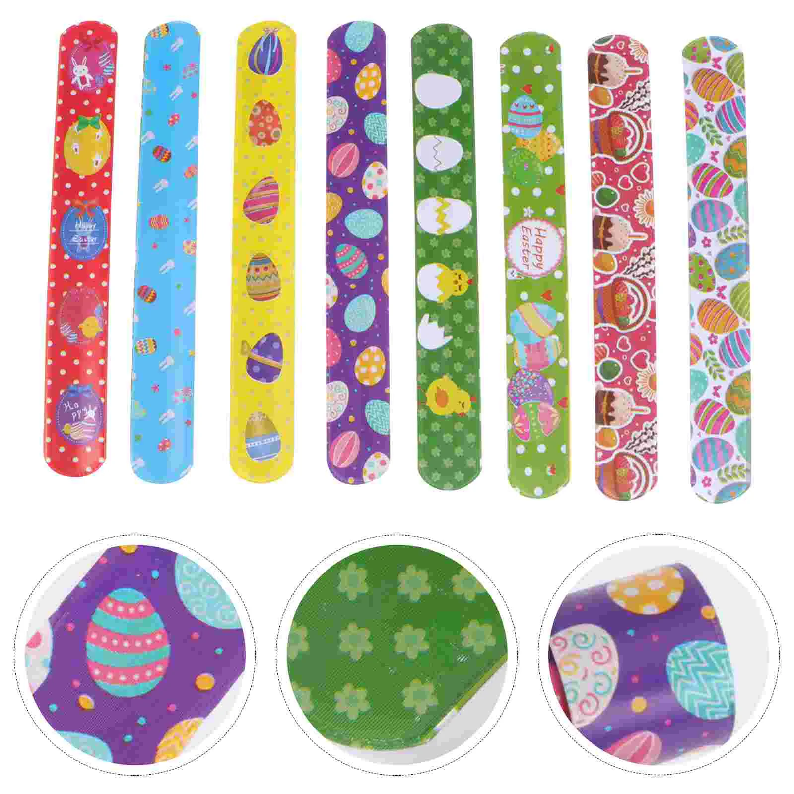 

100pcs Creative Easter Clap Wristbands Festival Themed Slap Bracelets Props