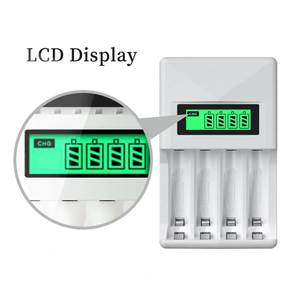 

Battery Charge Adapter Professional 4 Bay Mini Quick Charge AA AAA Rechargeable Battery Charger Adapter Travel Supplies