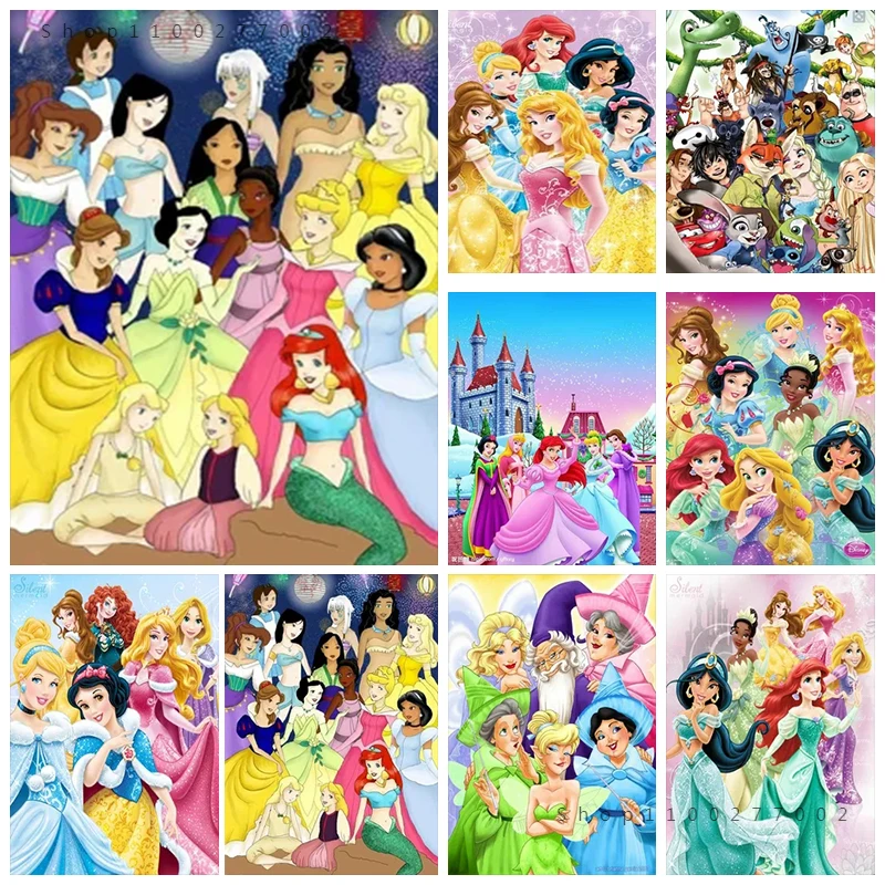 

Живопись на холсте, мультфильмы постеры и принты Принцессы Disney, настенные художественные картины для гостиной, Декор, украшение для дома