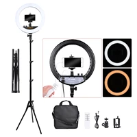 hot sale fosoto ft 240rl 14 inch led ring light photography lighting led video lamp with tripod stand for youtube makeup tik tok