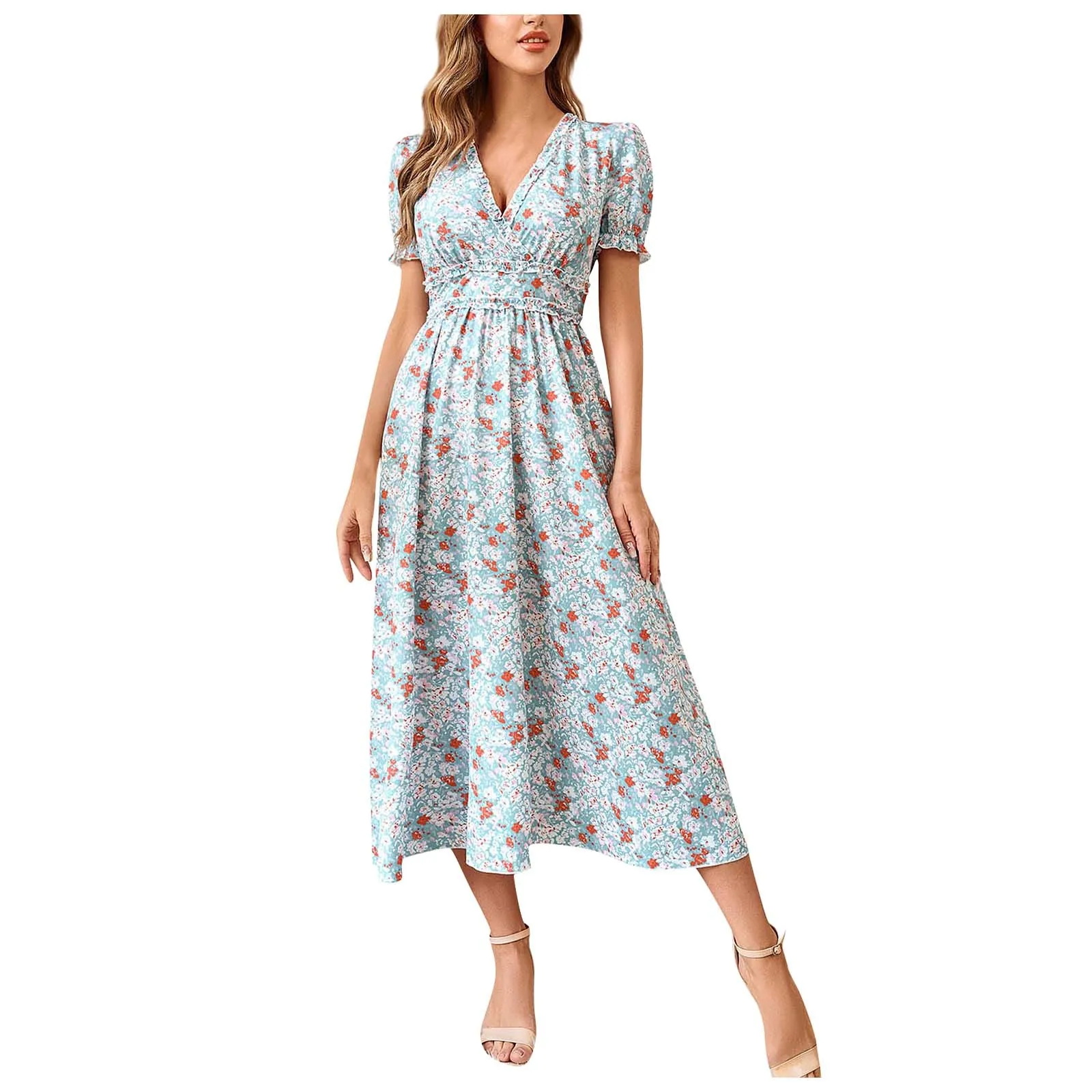 

Элегантное роскошное платье на день рождения для женщин Корейское модное пляжное платье с V-образным вырезом Женская одежда с принтом Vestidos ...