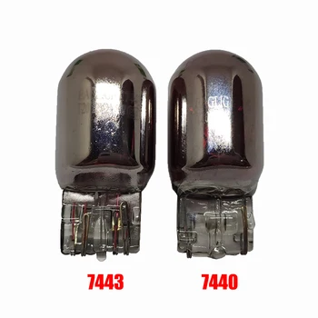 2X T20 turn signal bulb 7440 invisible Silver Chrome 7443 12v 21w rear tail lamp w21w amber automobile halogen bulb 1