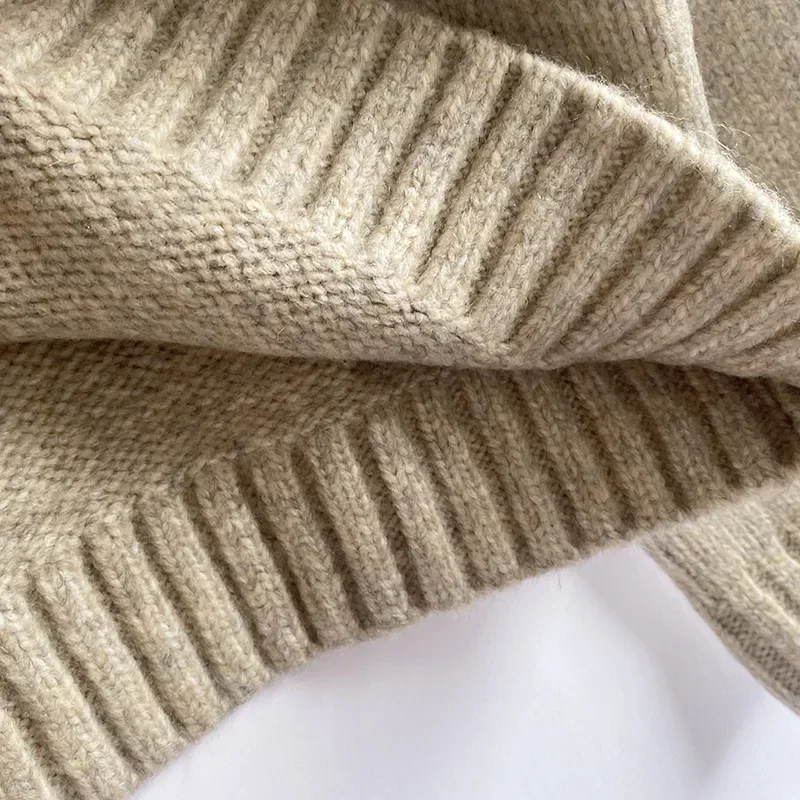 Осенне-зимний новый женский свободный кардиган с v-образным вырезом и длинными