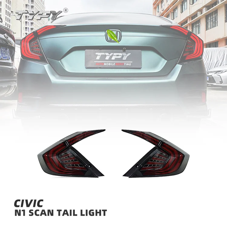 

New Style Car DRL Turn Signal Brake Lamp Reverse Led Cross Tail Lamp Rear Lights for Civic 2016 - 2021