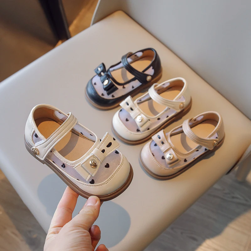 

Baby Girls Shoes 2023 Summer Kids Beach Shoes Anti-Slippery Soft Soled Infant Kids Bowtie Love Princess Shoes Children Sandals