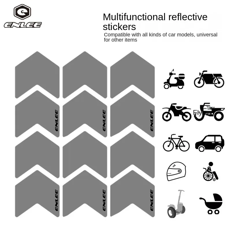 

ENLEE 12 шт набор колес светоотражающие наклейки, электрические мотоциклетные светоотражающие автомобильные наклейки, знаки безопасности в ночное время, универсальные