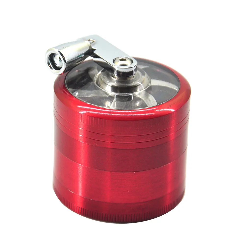 

50mm 4-layer Aluminium Herb Spice Crusher Hand Crank Grinder