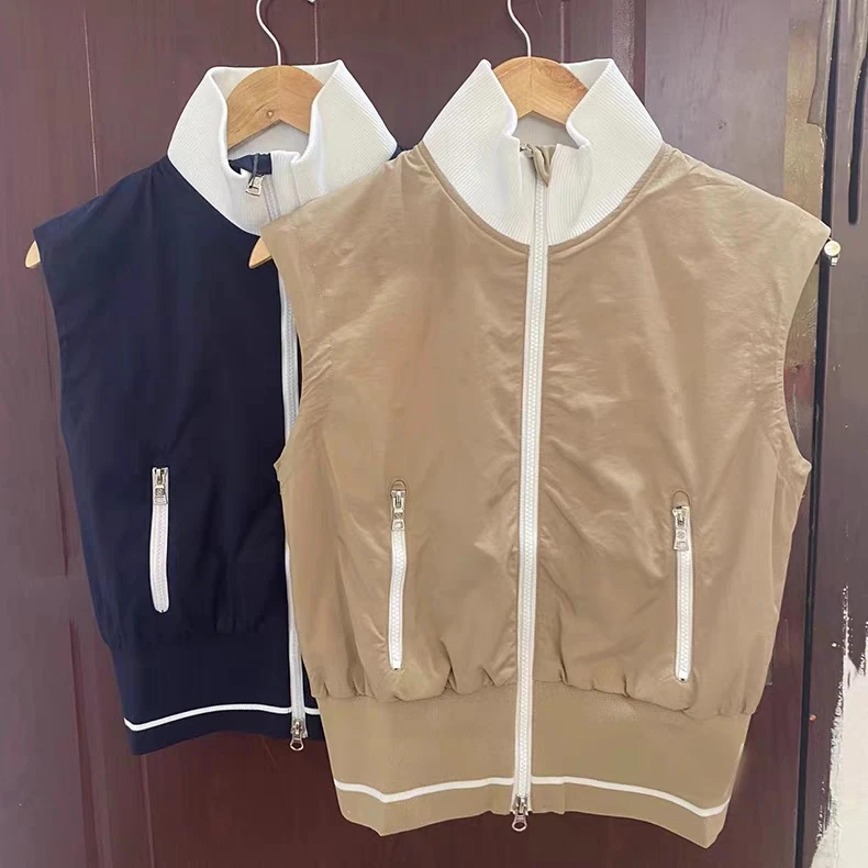 

Весна-Осень G4 Корейская одежда для гольфа женский топ с отворотом Удобный Повседневный жилет без рукавов с капюшоном для уменьшения возраста