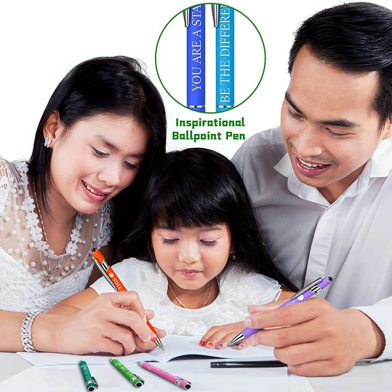 Шариковые ручки 10 шт. вдохновляющие цитаты для офиса смайлик сенсорного экрана
