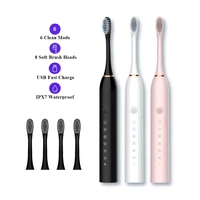 sonic electric toothbrush ultrasonic automatic usb rechargeable ipx7 waterproof travel box holder toothbrush tooth brush heads