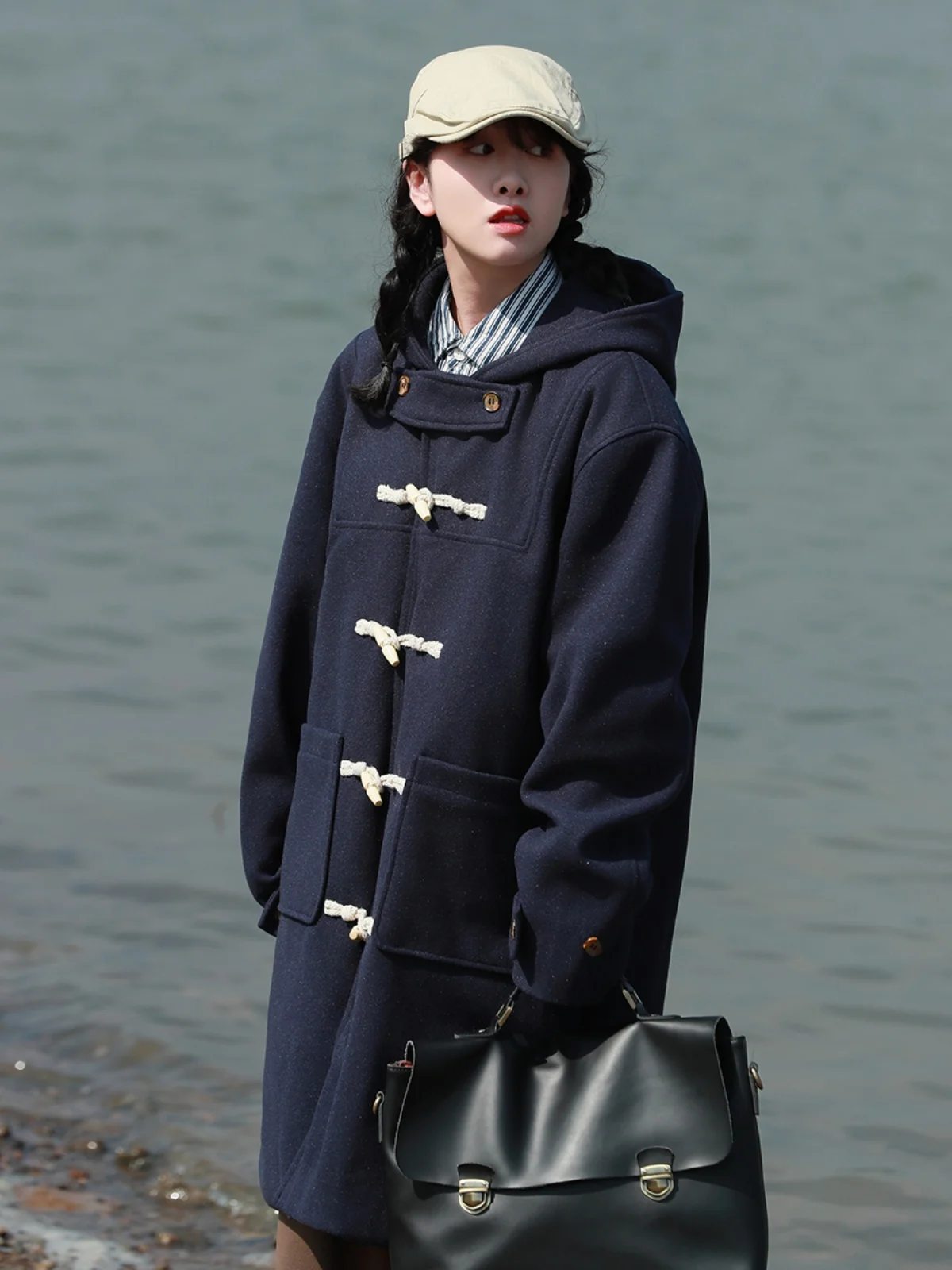 Осень-зима 2024 японская мода ретро шерстяная стеганая теплая верхняя одежда