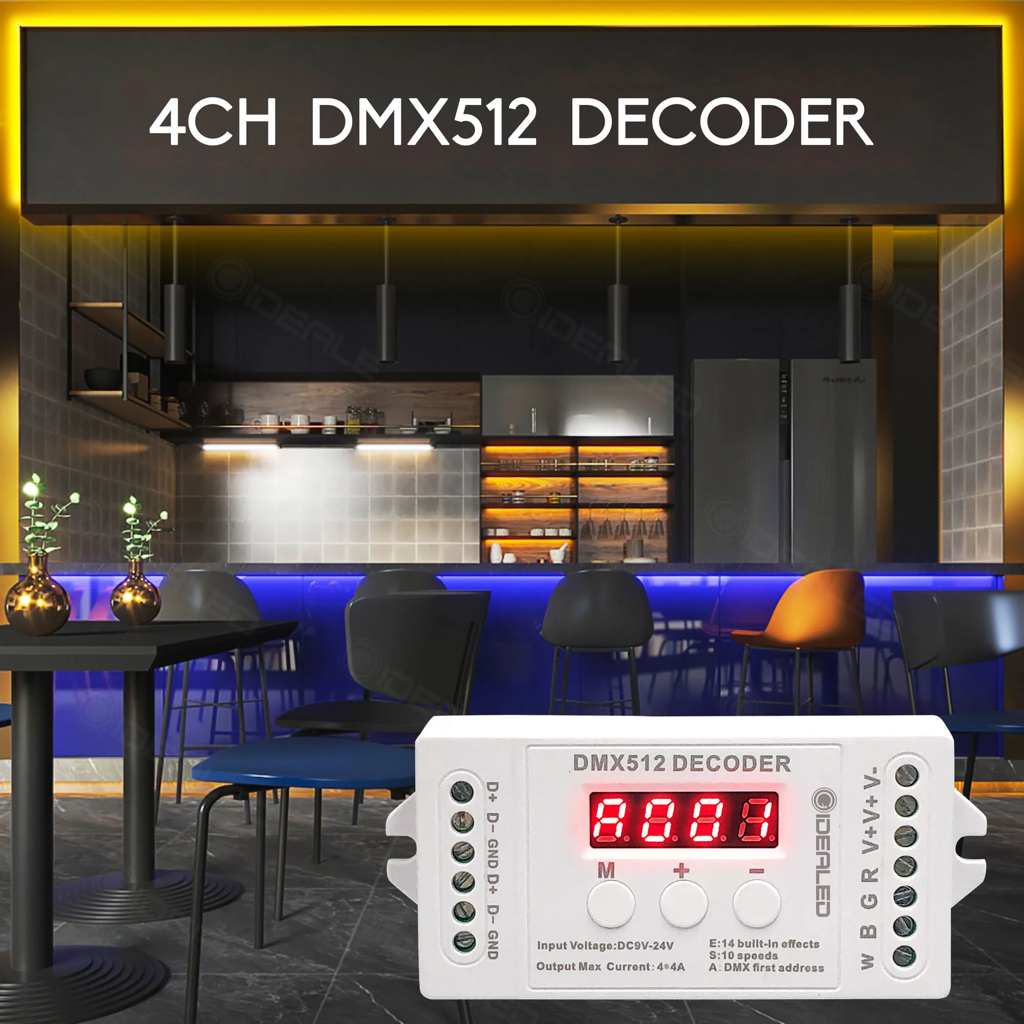 4-канальный мини-декодер DMX 512 контроллер светодиодной ленты RGBW с консолью