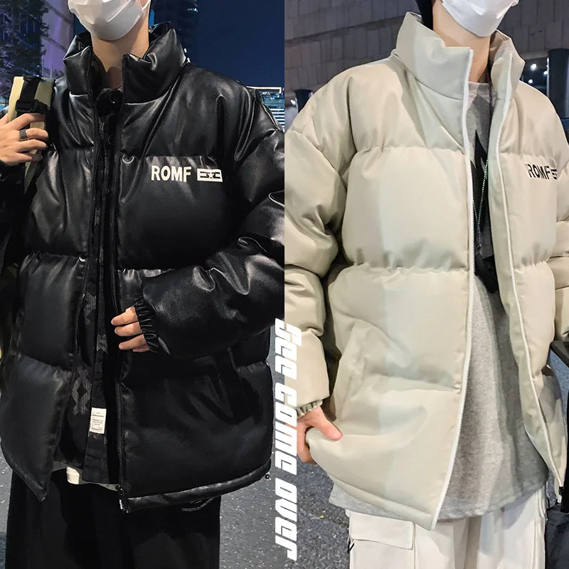 Winter American Retro Letters Stick Cloth Embroidery Stand Collar Warm and Cold Loose Casual Cotton Clothing New Coat Wholesale