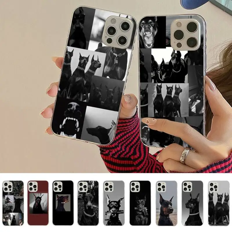 

Animal Dachshund Doberman dog Phone Case for iPhone 11 12 13 mini pro XS MAX 8 7 6 6S Plus X 5S SE 2020 XR cover