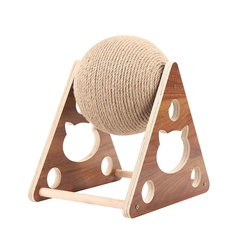 

Cat Scratching Ball Wood Stand Pet Furniture Sisal Rope Ball Toy Kitten Climbing Scratcher Grinding Paws Scraper Toys for Cats