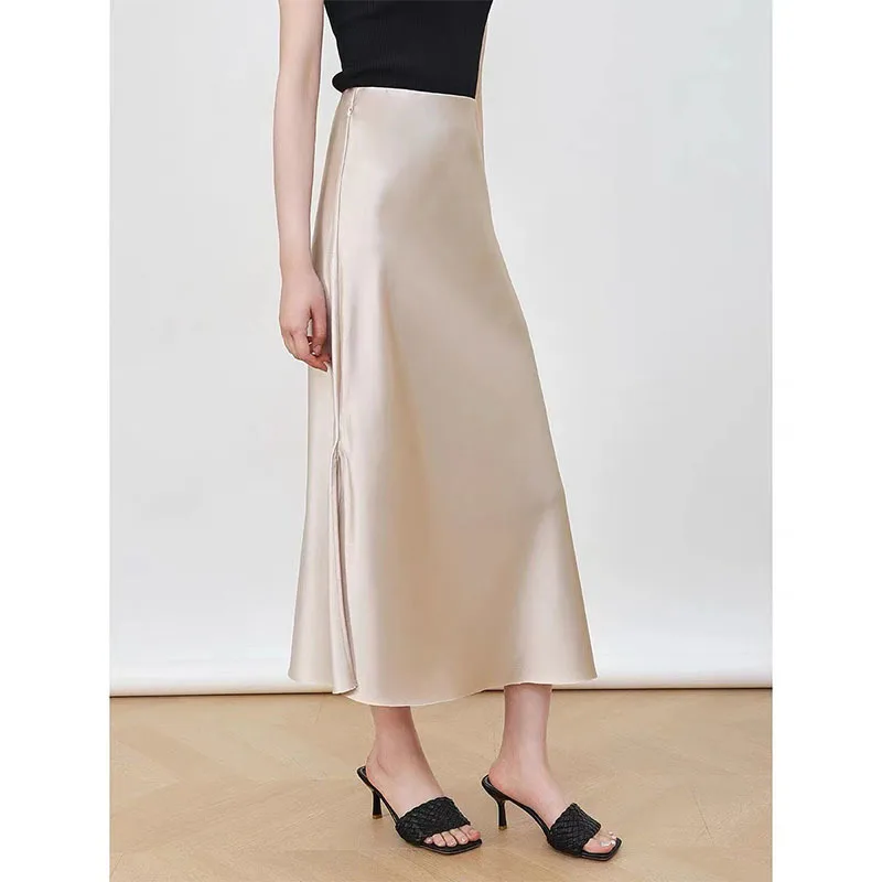 Женская атласная элегантная юбка с уксусной кислотой темпераментная