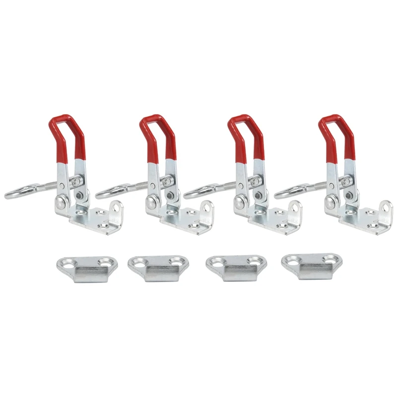 

4Pcs GH-4002 Adjustable Toggle Clamp 550 Lbs Holding Capacity Toggle Latch Hasp Clamp Lockable Quick Release Pull Latch