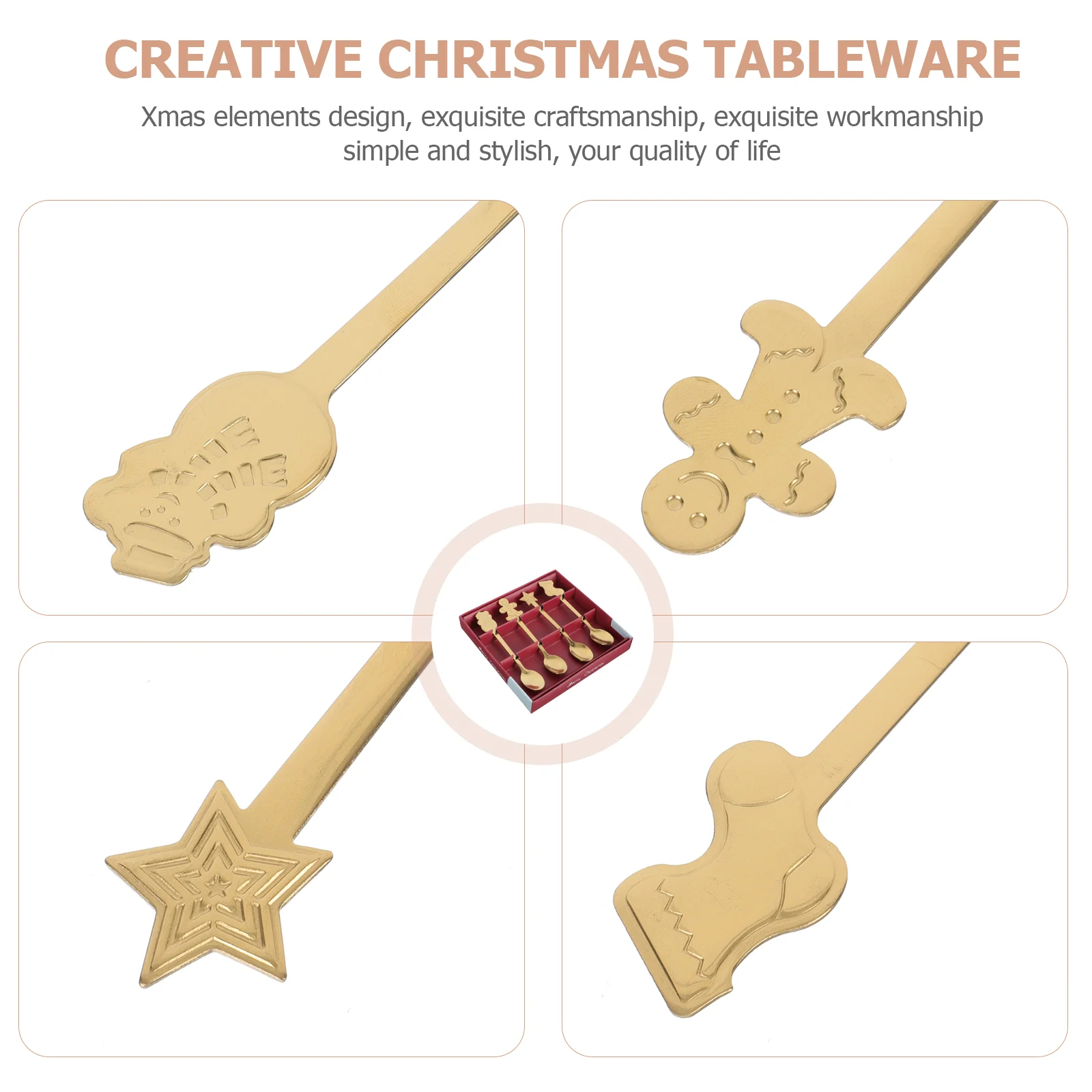 Tapetes Gruál Para Mesa De Comedor Рождественская десертная ложка Прекрасные виниловые