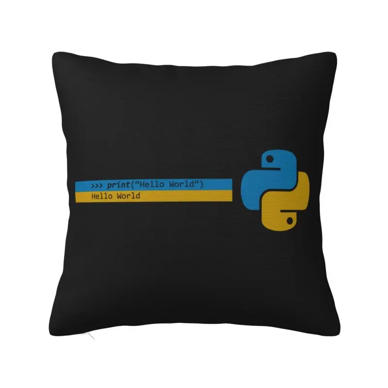 

Programmer Python Pillow Case 45x45cm Computer Developer Programming Coder Nordic Cushion Cover Square Pillowcase