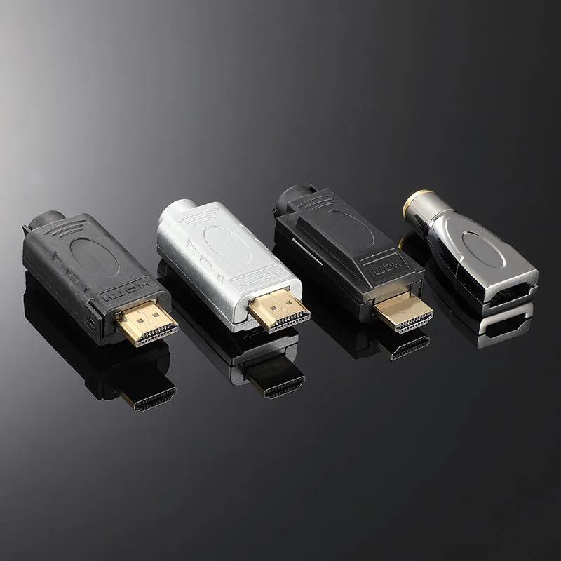 1 Set HDMI 2.0 Solderless Male Head Plug Adapter Audio/Video HD Cable Connector HDMI Solderless Head 4K HD Cable Repair DIY Plug