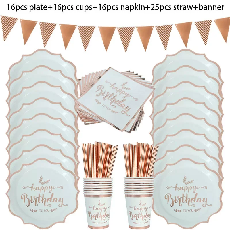 

Unicorn Decoration Birthday Party Decor Paper Plates Cups Napkins Straws Disposable Tableware Set Wedding Baby Shower Supplies