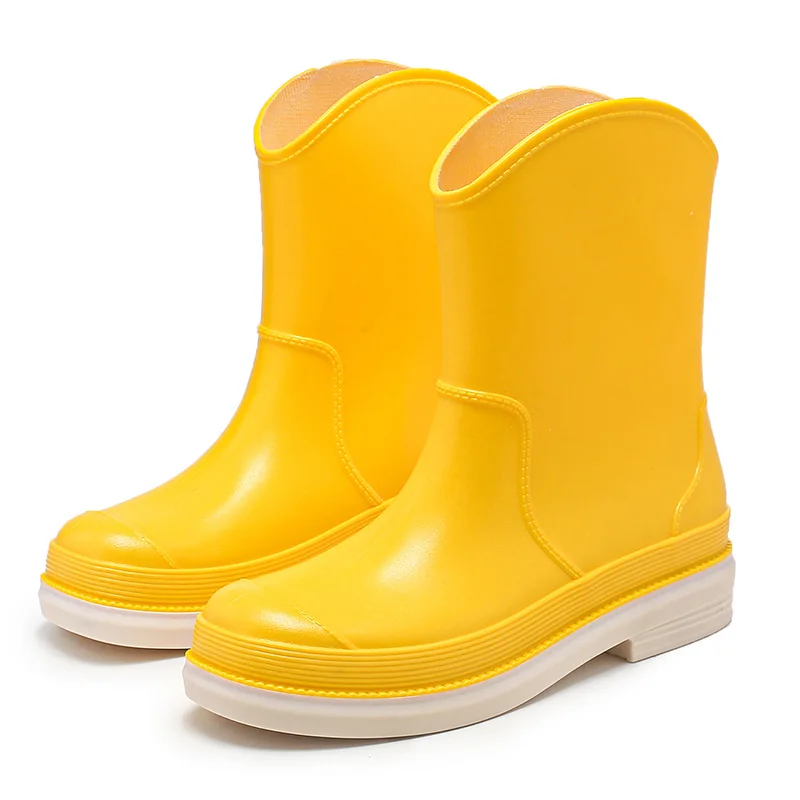 Women Mid-calf PVC Rain Boots Colorful Anti-slip Rain Shoes For Woman Wellies Boots AL14